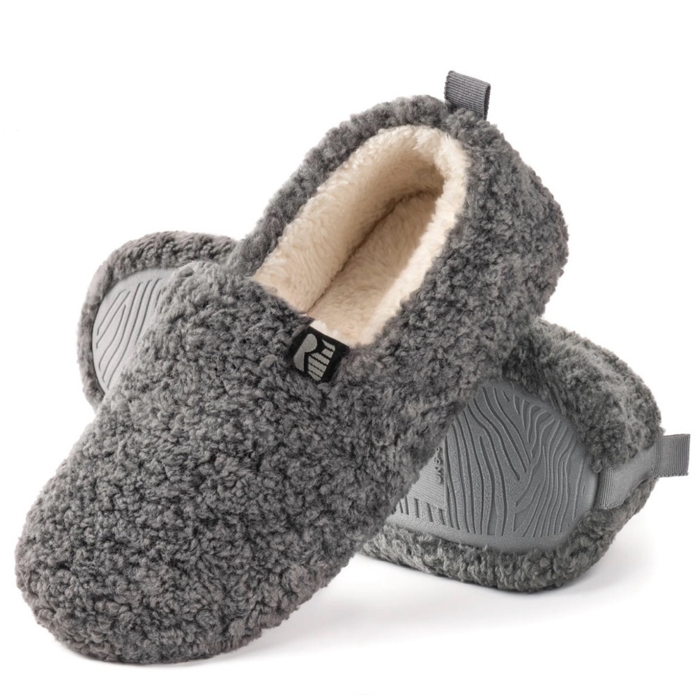Rockdove Slippers Memory Foam Womens Size 6 Gray OPEN BOX